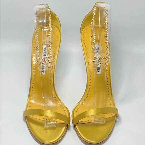 Manolo Blahnik Campanillasan 105MM Satin Sandals size 39.5 - Picture 4 of 12